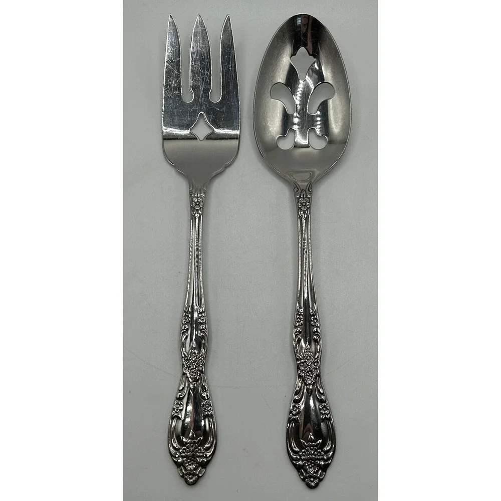 Oneida GALVESTON Profile Stainless‎ Solid Serving Spoon & Cold Meat Fork